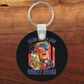 メリカ7月4日に再び男性素晴らしがBを飲む キーホルダー (正面)
