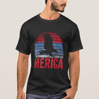 メリカ7月4日アメリカ国旗Usa Eagle Indepen Tシャツ