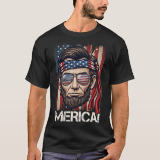 メリカ！愛国的なエイブラハム・リンカーン Tシャツ