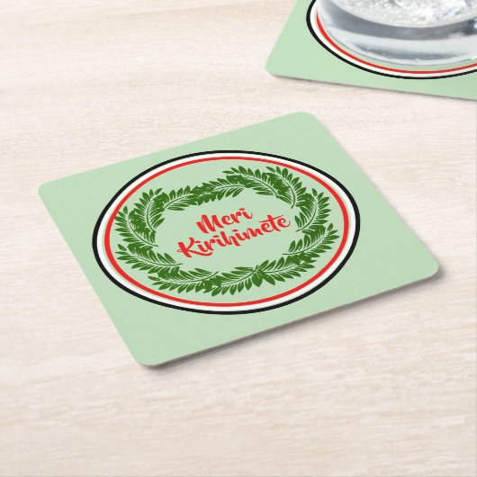 メリキリヒメテマオリメリークリスマス スクエアペーパーコースター (アングル)