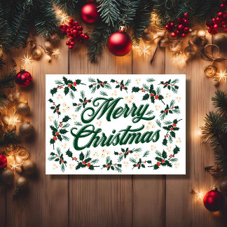 メリクリスクリスマス ホーリー 赤と緑 シーズンカード
