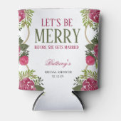 メリクリスマスのフラワーブライダルシャワー 缶クーラー (正面)