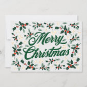 メリクリスマスホーリーレッドアンドグリーン シーズンカード (正面)