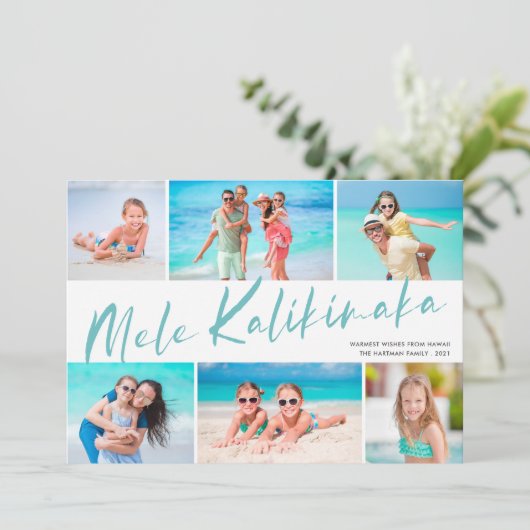 メリクリスマス6枚写真コラージュ クリスマスホリデー シーズンカード (スタンド正面)