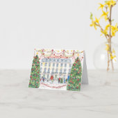 「メリクリスマス」アートクリスマスカード カード (黄色い花)