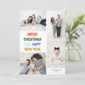 メリクリスマス＆ハッピーニューイヤー４ フォト ホワイト シーズンカード (スタンド正面)