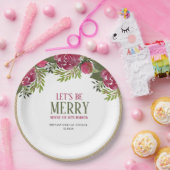 メリクリスマス フラワー ブライダルシャワー ペーパープレート (パーティー)