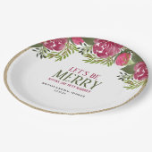 メリクリスマス フラワー ブライダルシャワー ペーパープレート (アングル)