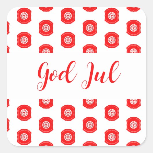 メリクリ スカンジナビア柄 プレゼント スクエアシール (正面)