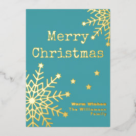 メリクリ タイプライター テキスト ティール エレガント 箔シーズンカード