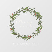 メリシンプルークリスマスパインベリーグリーンリース ウィンドウサイン (シート)