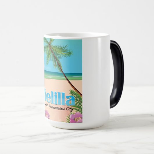 メリスペインのラ自治都市旅行ポスター。 モーフィングマグカップ (正面右)