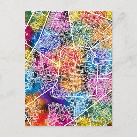 メリダメキシコシティの地図 ポストカード (正面)