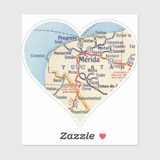 メリダメキシコヴィンテージの地図 シール (シート)