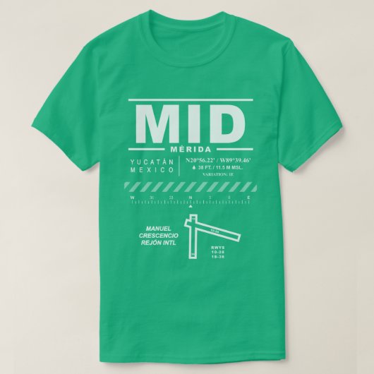 メリダ国際的空港MID Tシャツ (デザイン正面)