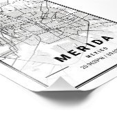 メリダ – メキシコリグスシティの地図 フォトプリント            (角)