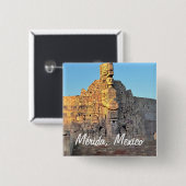 メリダ，メキシコ – 四角ボタン 缶バッジ (正面&裏面)