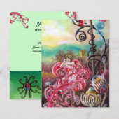 メリッサの庭園, 真っ赤な, ピンクの, 緑 招待状 (正面/裏面)