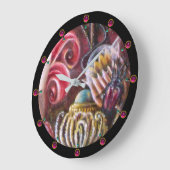 メリッサの庭/スカラブを持つ魔法の花 ラージ壁時計 (傾斜)