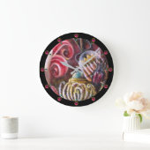 メリッサの庭/スカラブを持つ魔法の花 ラージ壁時計 (ホーム)