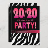 メリッサの素晴らしいゼブラ誕生日パーティー 招待状 (正面/裏面)