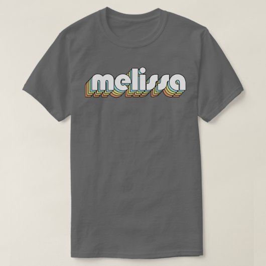 メリッサレトロレインボータイポグラフィフェードスタイル Tシャツ (デザイン正面)
