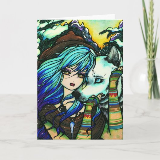 メリッサ・ヴァンパイア・ウルフ・ファンタジー・ウィンター・アート シーズンカード (正面)