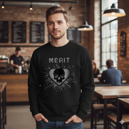 メリト・スカル・ハート・グランジ・グラフィックTシャツ スウェットシャツ