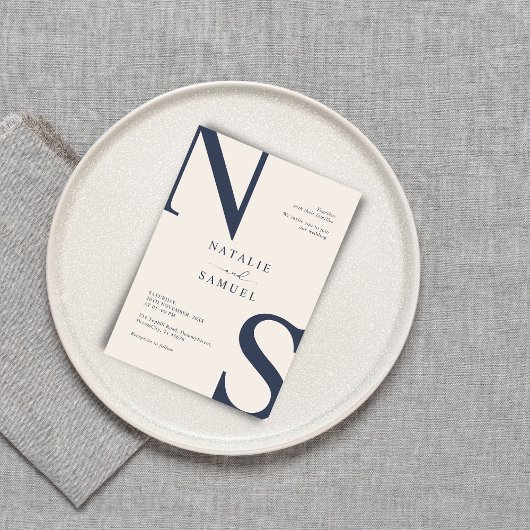 メリノエレガントミニマはっきりしたリスト結婚イニシャル 招待状