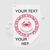 メリパーソナライズされたランドのもの（カニ） ゴルフタオル (インサイチュ)