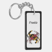 メリパーソナライズされたランド州旗ブルーカニ キーホルダー (正面左)