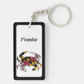 メリパーソナライズされたランド州旗ブルーカニ キーホルダー (裏面)