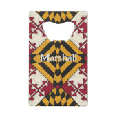 メリパーソナライズされたランド州旗ボトルオープナー クレジットカード栓抜き (正面)