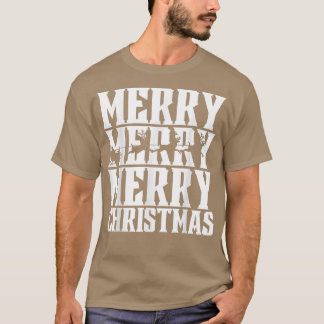 メリメリーメリースクリスマスサンタススレー&飛んでいる Tシャツ