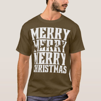 メリメリーメリースクリスマスサンタススレー&飛んでいる Tシャツ