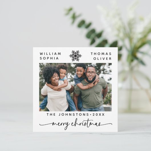 メリモダンスミニマル・クリスマスの家族の名前の写真 シーズンカード (スタンド正面)
