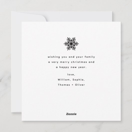メリモダンスミニマル・クリスマスの家族の名前の写真 シーズンカード (裏面)