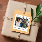 メリモダンスミニマル・クリスマスの家族の名前の写真 スクエアシール