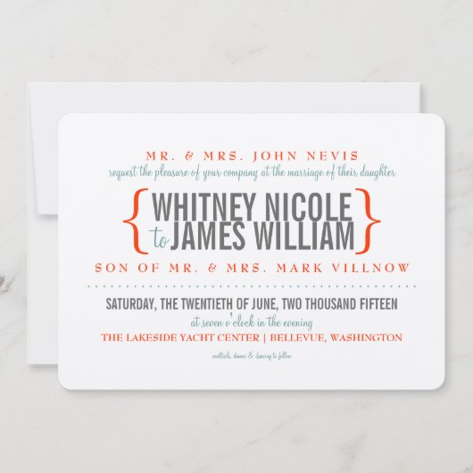 メリモダンメント結婚式招待状 招待状 (正面)