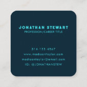 メリユニークカルエメラルドグリーンウォーター絵を描カラー スクエア名刺 (裏面)