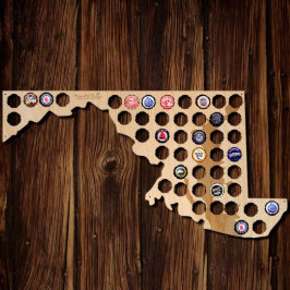 メリユニークランド州木製ビールボトルキャップマップ