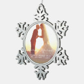 メリリー結婚したクリスマスフォトホリデーオーナメント スノーフレークピューターオーナメント (右)