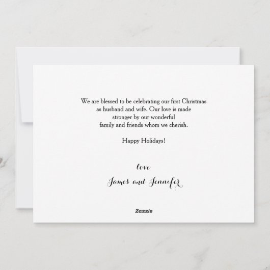 メリリー結婚したクリスマスフォトホリデーカード シーズンカード (裏面)