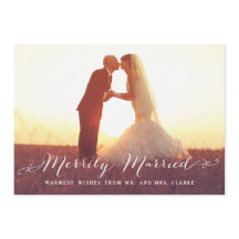 メリリー結婚したクリスマスフォトホリデーカード