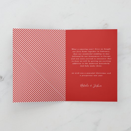 メリリ結婚したー結婚の発表のホリデーカード シーズンカード (内部)