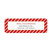 メリレッドホワイトストリップ金ゴールドクリスマス差出人住所 ラベル (正面)