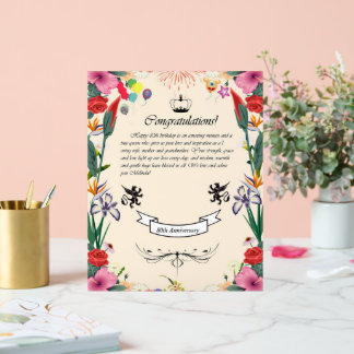 メリンダの80番目の誕生日グリーティングカード アクリルサイン