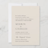 メリンベージュエレガントな結婚式 招待状 (正面)