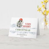 メリーおもしろいクリスマスかわいいラッコンホリデーカード カード (黄色い花)