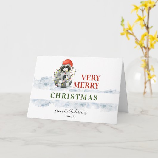 メリーおもしろいクリスマスかわいいラッコンホリデーカード カード (黄色い花)